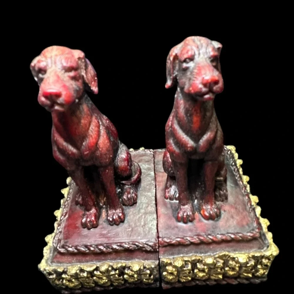 Retriever Book Ends Carved Pair 